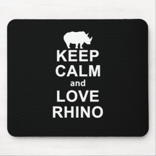 Rhino Lover Gift Behaltend Ruhe und Liebe Rhino Mousepad