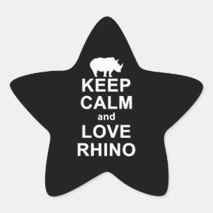 Rhino Lover Gift Behaltend Ruhe und Liebe Rhino Stern-Aufkleber