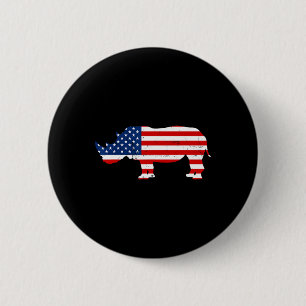 Rhino Lover Rhinoceros Horn-Safari Button