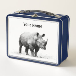 Rhino Lunch Box - Custom Safari Tin