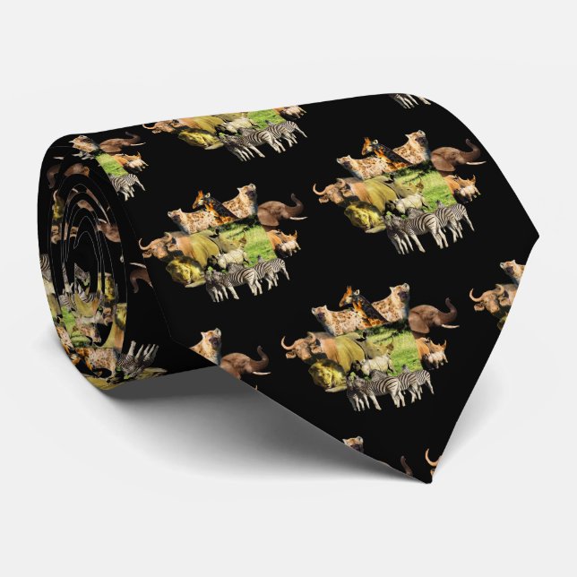 Rhino Mama und Calf Wildlife Rahmen Neck Tie Krawatte (Gerollt)
