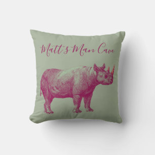 Rhino Man Cave Throw Kissen