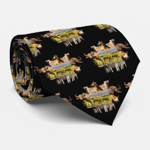 Rhino Pair Wildlife Frame Neck Tie Krawatte