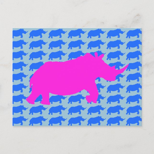 Rhino Pattern Art Postcard Postkarte (Vorderseite)