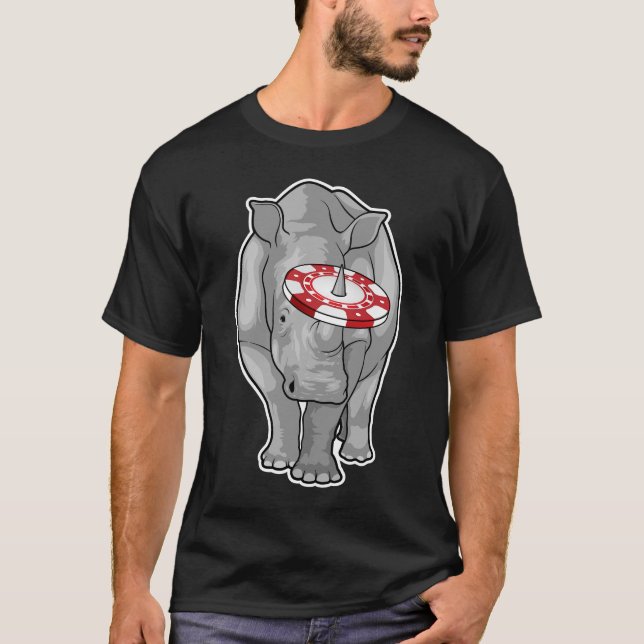 Rhino Poker Poker Chips T-Shirt (Vorderseite)
