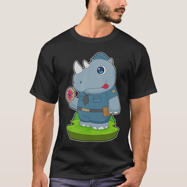 Rhino Polizist Donut Police T-Shirt (Vorderseite)