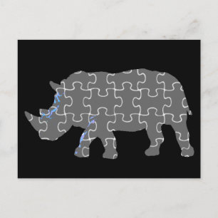 Rhino-Puzzle-Tier Postkarte
