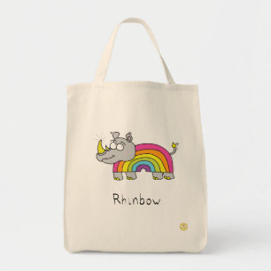 Rhino Rainbow Funny Kids Tragetasche