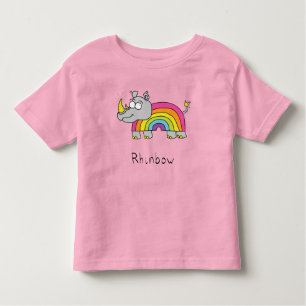 Rhino Rainbow Funny Niedlich Kids Rhinoceros Kleinkind T-shirt