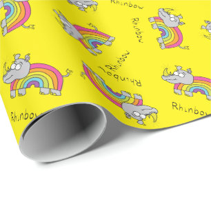 Rhino Rainbow Niedlich Kids Rhinoceros Geschenkpapier