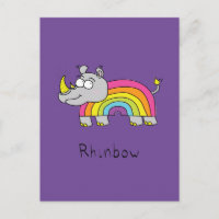 Rhino Rainbow Niedlich Kids Rhinoceros
