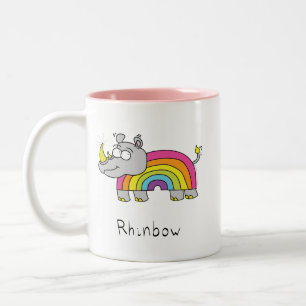 Rhino Rainbow Niedlich Kids Zweifarbige Tasse
