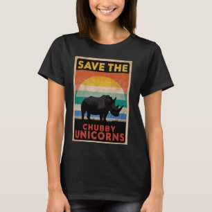 Rhino Rhinoceros Rettete Chubby Unicorns Tier T-Shirt