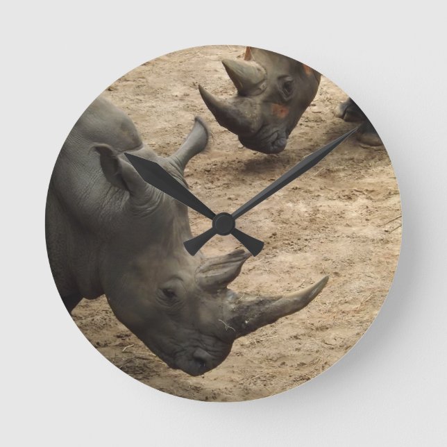 Rhino Runde Wanduhr (Vorderseite)