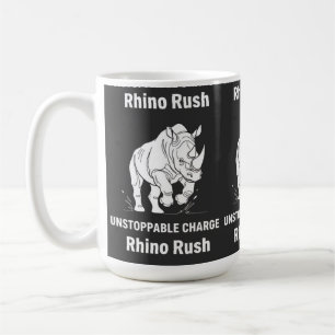 Rhino Rush Unaufhaltsamer Angriff Minimalist WHITE Kaffeetasse