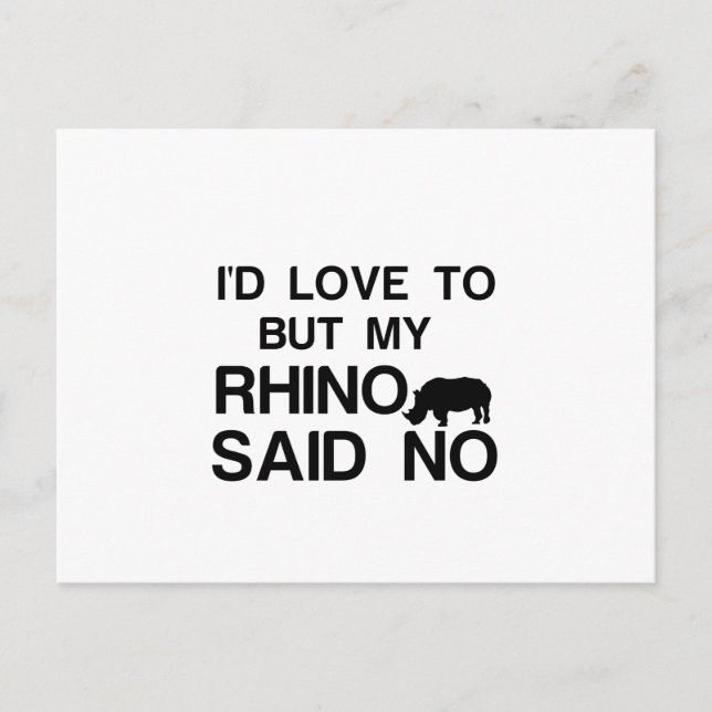 RHINO SAID NO POSTKARTE (Vorderseite)
