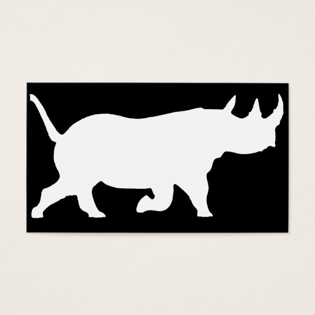 Rhino Silhouette, rechts, schwarz Hintergrund (Vorderseite)