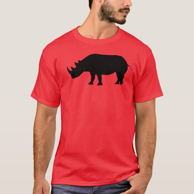 Rhino-Silhouette-Rot-T - Shirt (Vorderseite)