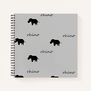 Rhino-Silhouettemuster Notizbuch