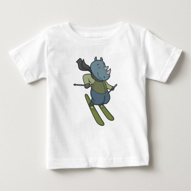 Rhino Skier Ski Baby T-shirt (Vorderseite)