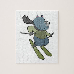 Rhino Skier Ski Puzzle
