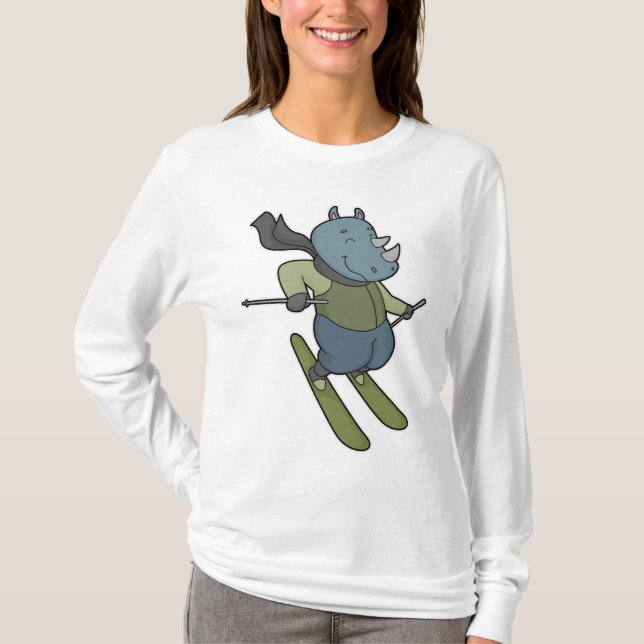 Rhino Skier Ski T-Shirt (Vorderseite)