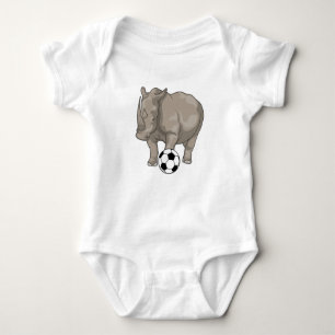 Rhino Soccer player Soccer Baby Strampler
