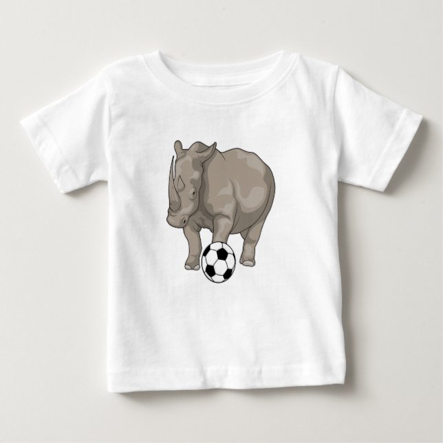 Rhino Soccer player Soccer Baby T-shirt (Vorderseite)