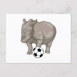 Rhino Soccer player Soccer Postkarte