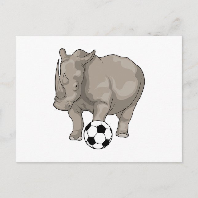 Rhino Soccer player Soccer Postkarte (Vorderseite)