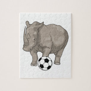 Rhino Soccer player Soccer Puzzle