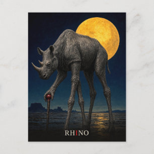 Rhino Stock gothic Surrealismus Postkarte