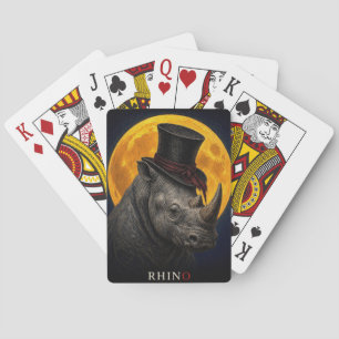 Rhino Top Hat Gothic Surreal Spielkarten