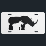 Rhino US Nummernschild<br><div class="desc">Das ist ein Design mit einem erwachsenen und Baby-Nashorn. Personalisieren Sie dieses Design,  indem Sie auf die Schaltfläche "Anpassen!" klicken.</div>