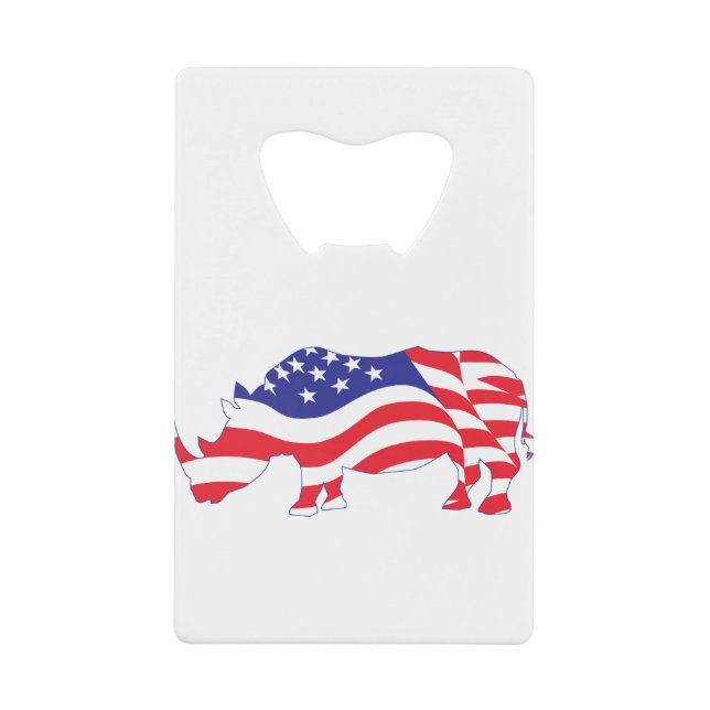 Rhino-USA-Flagge Geldbeutel Flaschenöffner (Vorderseite)