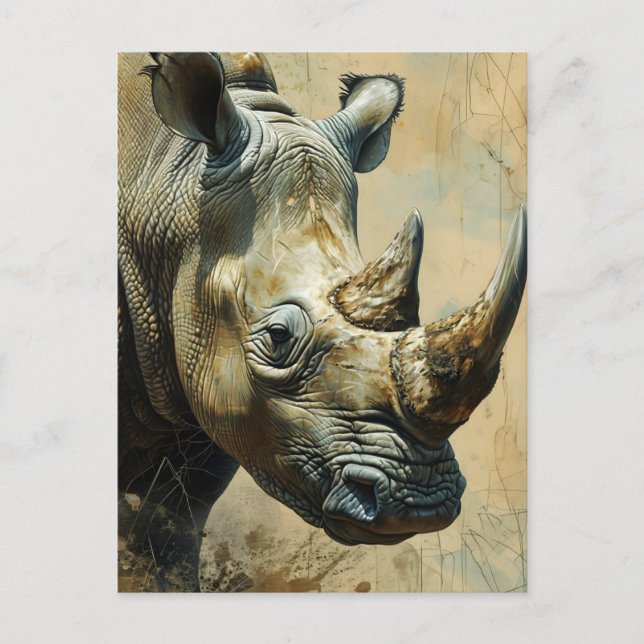 Rhino Vintag Postkarte (Vorderseite)