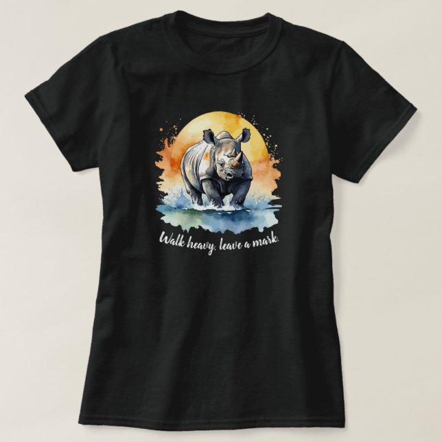 Rhino Watercolor Quote T - Shirt (Design vorne)