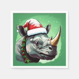 Rhino Xmas Serviette