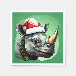 Rhino Xmas Serviette