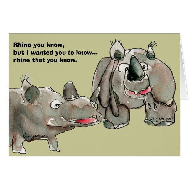 Rhino You know, but Rhinoceros Cartoon (Vorderseite (Horizontal))