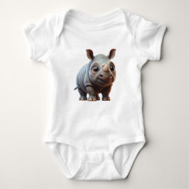 Rhino-Zeichentrickdesign für einen schönen Cartoon Baby Strampler