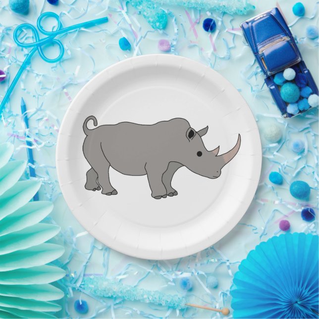 Rhinoceros Africa Animal Pappteller (Party)