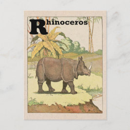 Rhinoceros Alphabet Animal Postkarte
