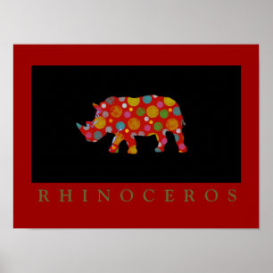 Rhinoceros bedruckte dekorative Idee Poster