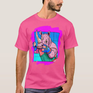 Rhinoceros Boxing Cool Funny Rhino Boxing Boxer T-Shirt