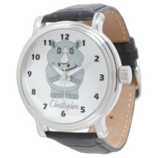 Rhinoceros-Design personalisiert Armbanduhr