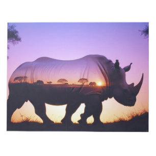 Rhinoceros Doppelexposition Tierschutzwald Notizblock