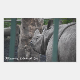 Rhinoceros, großartigere Rhinozeros im Zoo von Edi Rechteckiger Aufkleber