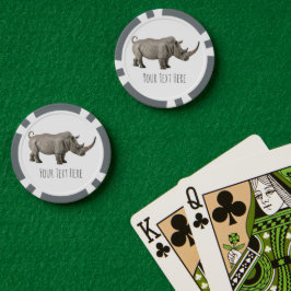 Rhinoceros Illustration Rhino Benutzerdefinierte M Pokerchips