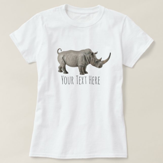 Rhinoceros Illustration Rhino Benutzerdefinierte M T-Shirt (Design vorne)